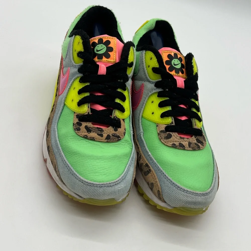 Nike Air Max 90 LX Illusion Green Leopard Women's Size 11 Sneakers CW3499-300